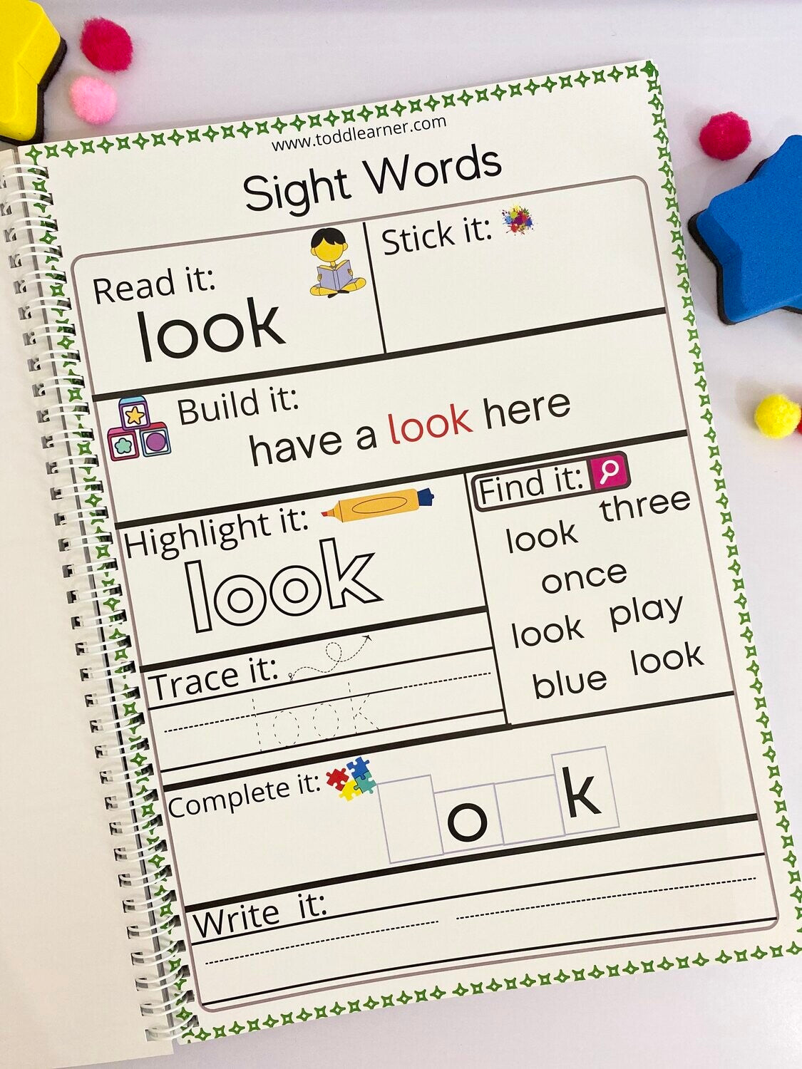 Deals @149 - English Sight Words Practice Book for Kids: Build Early Reading and Writing Skills