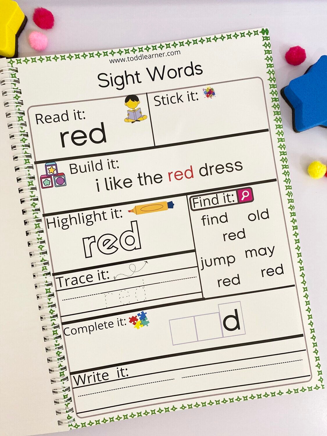Deals @149 - English Sight Words Practice Book for Kids: Build Early Reading and Writing Skills