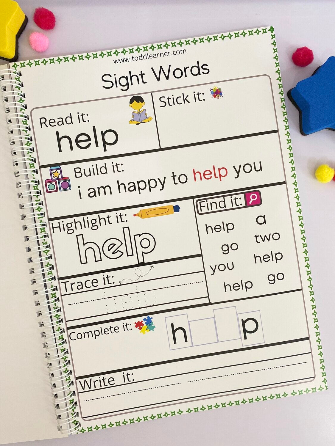 Deals @149 - English Sight Words Practice Book for Kids: Build Early Reading and Writing Skills