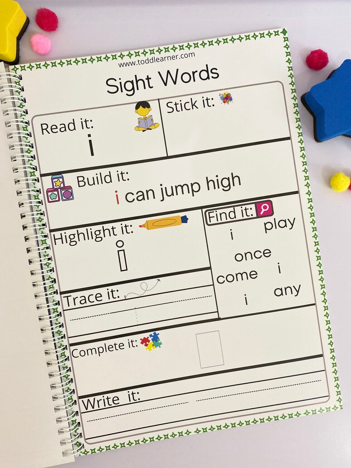 Deals @149 - English Sight Words Practice Book for Kids: Build Early Reading and Writing Skills
