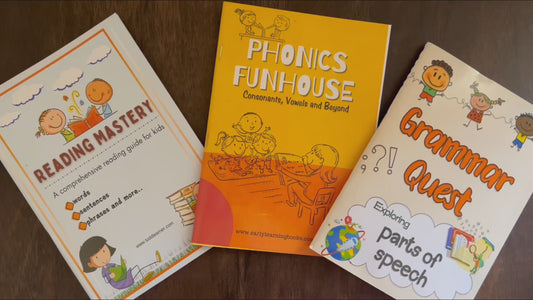Reading Ready Bundle for Kids. Set of 3 Books ( Grammar Book , Phonics Book , Reading Book)
